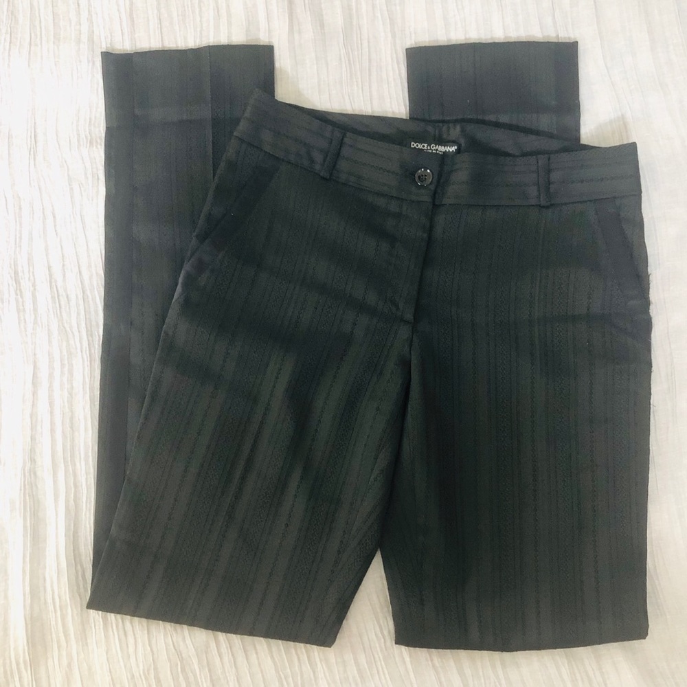 Dolce & Gabbana Black satin trousers pant